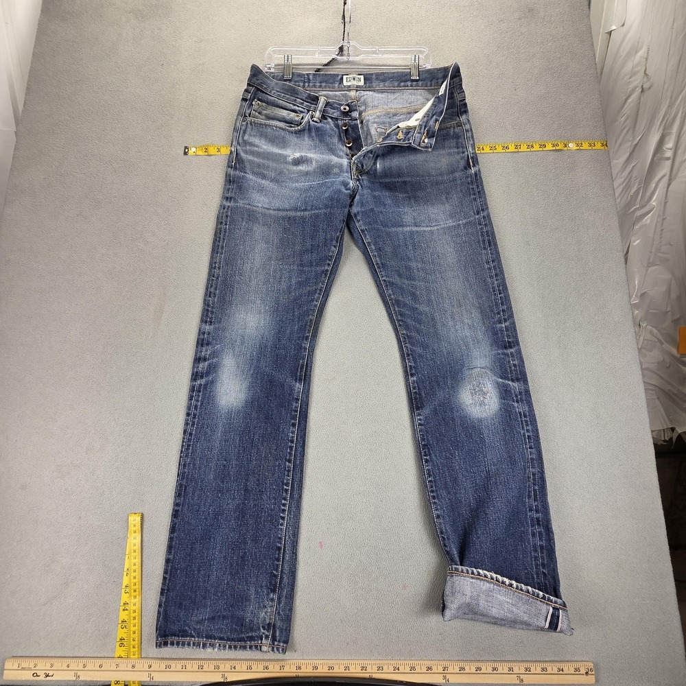 Edwin Jeans Mens 32x34 Blue ED-47 Regular Straight Japanese Denim Honeycomb